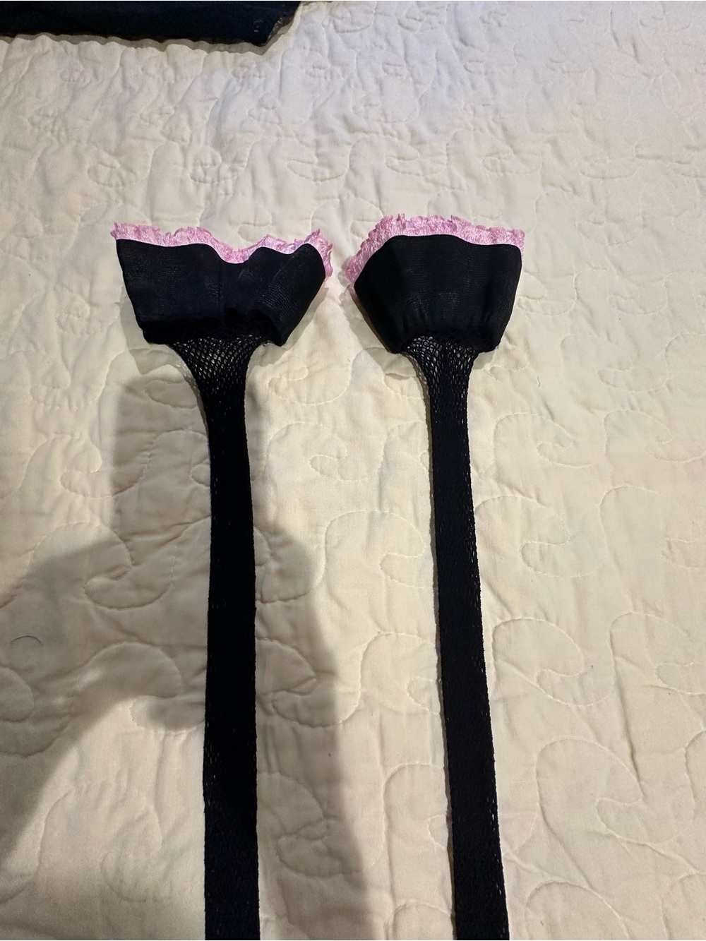 Victoria's Secret Black Lingerie Straps with Pink Trim